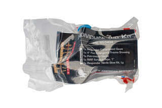 The North American Rescue Individual First Aid Kit comes vacuum sealed and ready to put in your range bag